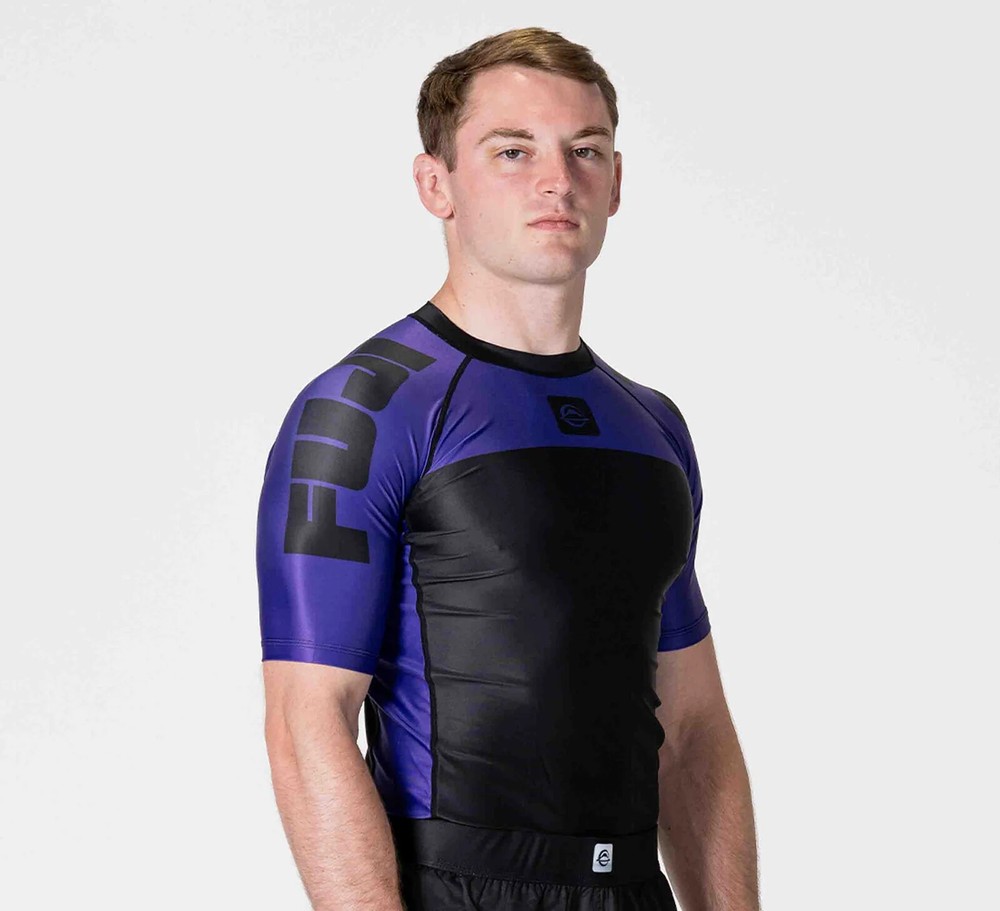 Fuji Sports IBJJF Ranked BJJ Jiu Jitsu Short Sleeve SS Rashguard – Purple