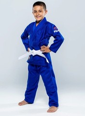 Fuji Gi Blue Kids Unisex Includes white Belt Judo BJJ Jiujitsu size 00