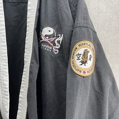 Vintage Taekwondo Martial Arts Karate Black Robe/Jacket W/ Patches