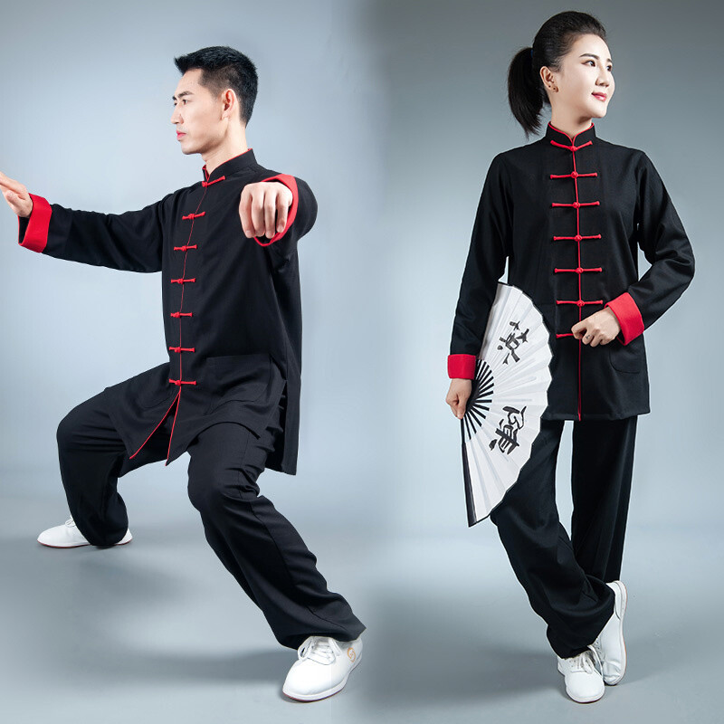 Tai Chi Clothes Martial Art Uniform Wushu Clothing Kung Fu Dress Unisex Black