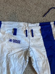 Renzo Gracie size A1 White and Blue Brazilian Jiu-Jitsu Gi with pants