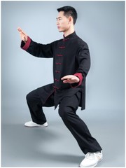 Tai Chi Clothes Martial Art Uniform Wushu Clothing Kung Fu Dress Unisex Black