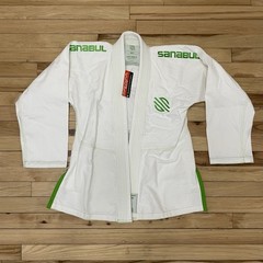 Sanabul Jiu Jitsu Gi Jacket Women’s Size W1 White Green NEW
