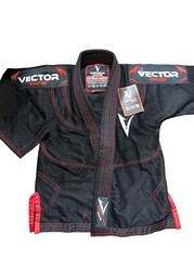 Vector Sports Gear Attila Black Brazilian Jiu Jitsu Gi Top Pants Set K1 No Belt