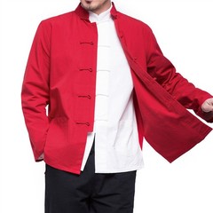Mens Traditional Chinese Tang Suit Coat Tops Kung Fu Wingchun Uniform Sportswear
