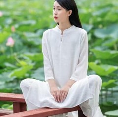 New Women’s Tai Chi Yoga Outfits Set Top+pants Martial Arts Kung Fu Linen suit