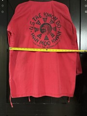 Vintage Han Moo Kwan Taekwondo Dobok Uniform-Red-World Taekwondo Patch 80cm Tall