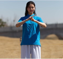 Summer Breathable Short Sleeve Kung Fu Shirts Wing Chun Training Vintage Sport