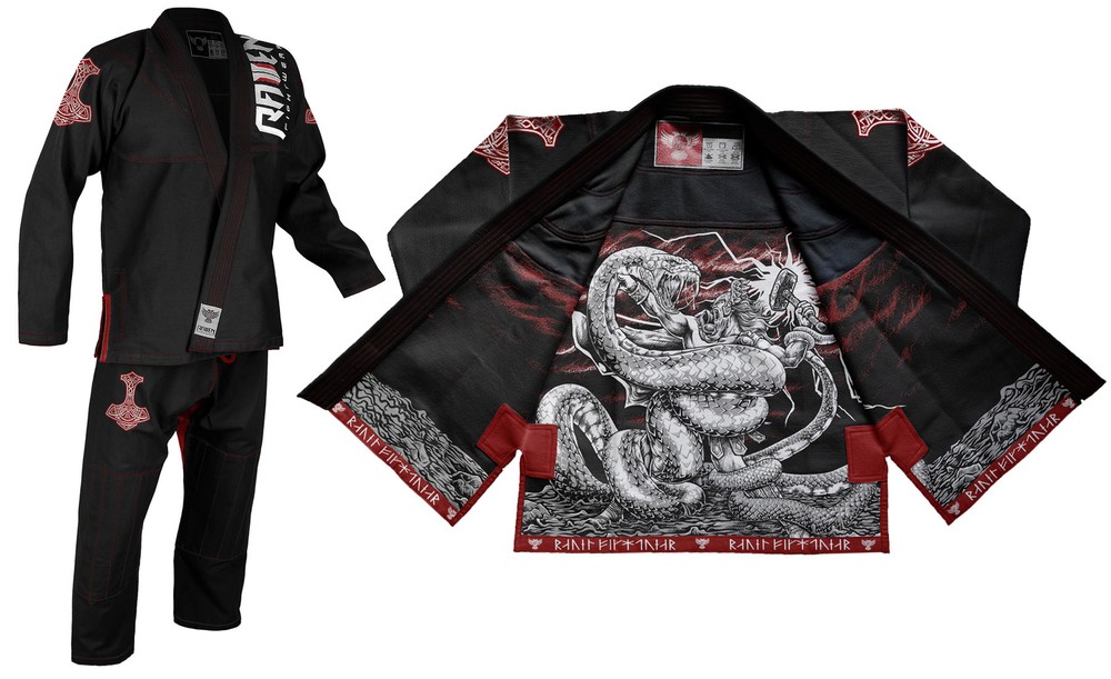 Raven Fightwear Men’s Thor Nordic Brazilian Jiu Jitsu Premium BJJ Gi Black