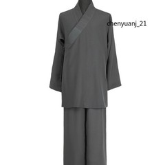 Buddhist Shaolin Monk Robe Full Set Linen Kung Fu Suit Meditation Uniforms Cloth