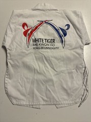 Gi Taekwondo Pullover Top Shirt 000 Kids 5 White Tiger With Stars Tae Kwon Do