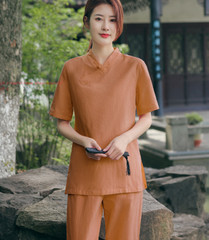 New Women Chinese Martial Arts Wushu Tai Chi Yoga Set Linen Kung Fu Suit Uniform