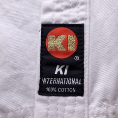 KI International Karate GI Jacket Top Unisex 4 White Heavyweight Cotton KR-98