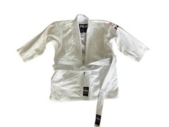 Fuji Kimono Kids Unisex Size 00 White Martial Arts Jiu Jitsu Shirt Top
