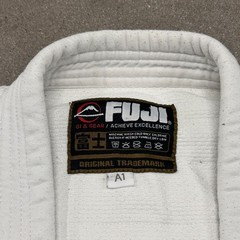 Fuji BJJ Jiu Jitsu Gi Kimono Jacket Unisex A1 White Cotton Embroidered Logo