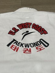US West Coast Taekwondo Uniform Dobok Set White Size 160 Youth Good Condition