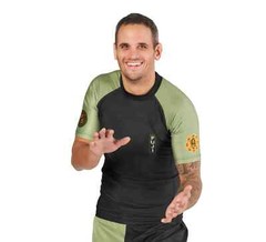 Fuji Japanese Heritage MMA BJJ Jiu Jitsu Long Sleeve LS Rashguard – Black/Green