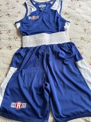 Ringside Boxing Uniform Set Blue/White Size S