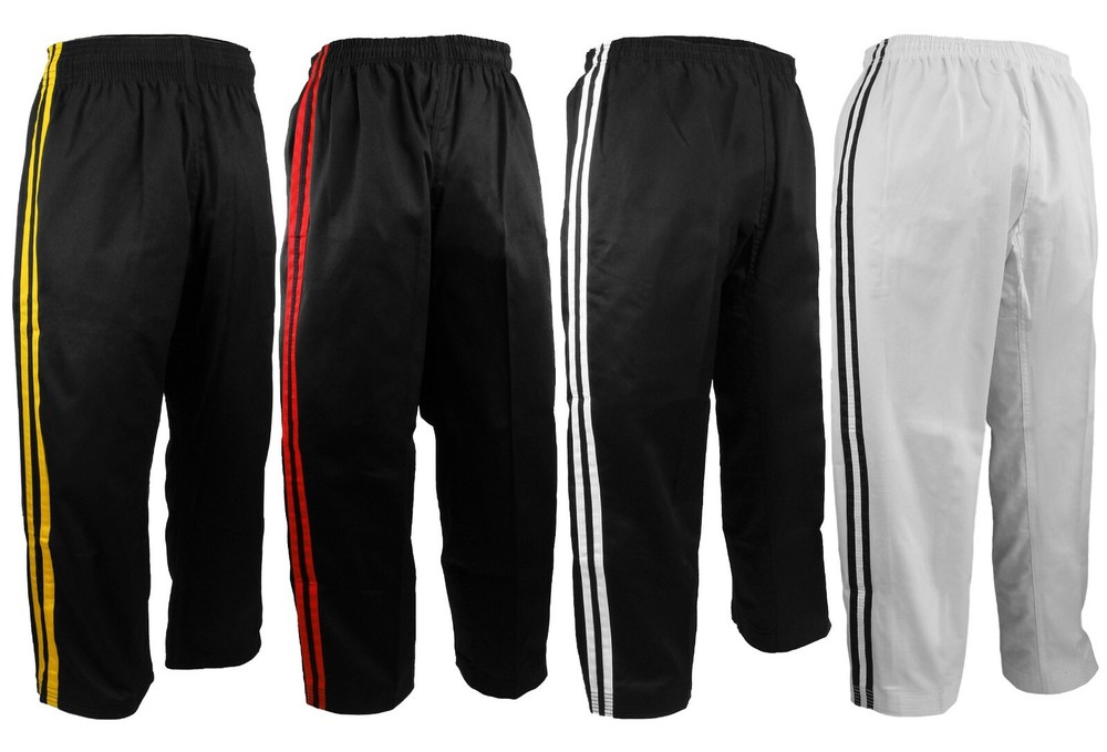 Karate Taekwondo Demo Team Striped Pants Freestyle Competition Martial Arts