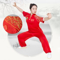 Milk Silk Kung Fu Taichi Uniform Martial Arts Suit Changquan Outfit Lucky Clouds