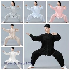 Unisex Chinese Tai Chi Suit Kung Fu Shirt+Pants Wushu Uniform Martial Art Loose