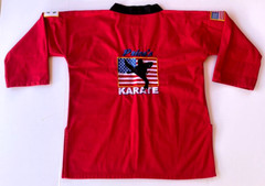 Adult Red Pullover Karate Gi Top With Black Collar Bold Look Size 4 EUC!