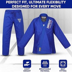 Sports BJJ GI for Men IBJJF Kimono BJJ Jiujitsu GIS W/Preshrunk Fabric, Blue, A4