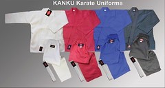 KANKU New Karate Uniform, Gi for Adult and Kids, black, white, blue, red, pink