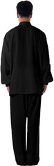 Cotton Blend Long Sleeves Tai Chi Suit Morning Exercise Uniform Kung Fu Clothing