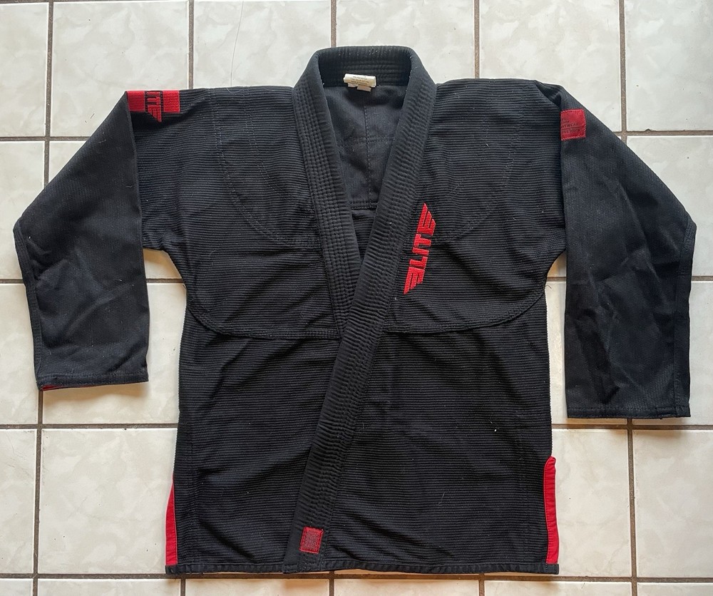 Elite Sports Jiu Jitsu Sz C3, Black Martial Arts BJJ Karate Taekwondo Top EUC!