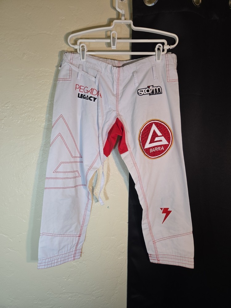 Gracie Barra Equipe Storm White Jiu-Jitsu Gi Pants Only Uniform Size A0 Karate