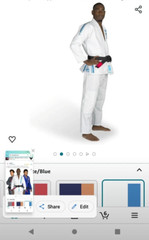 Sanabul Martial Arts Core Gi Uniform Jiu Jitsu Size A4 Blue and White NO BELT