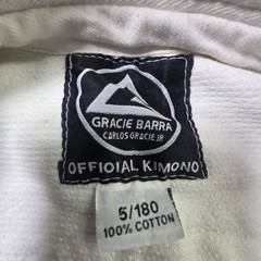 Gracie Barra Jiu Jitsu Kimono Set White Top Pants Equipe GB 5/180 Uniform Logo