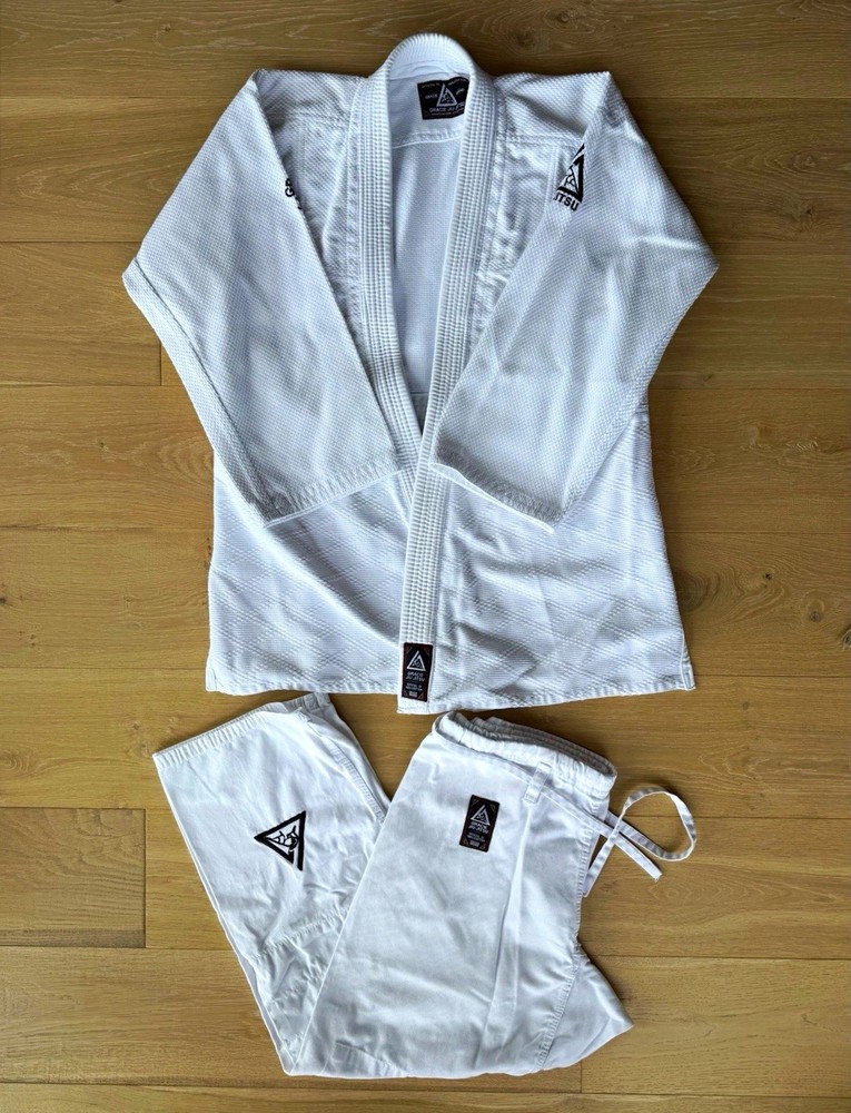 Gracie Jiu-Jitsu Official Cotton Gi Uniform Set White Adult Unisex A3