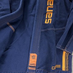 Sanabul Martial Arts Core Gi Uniform Top Jiu Jitsu Size A0 Navy/Orange