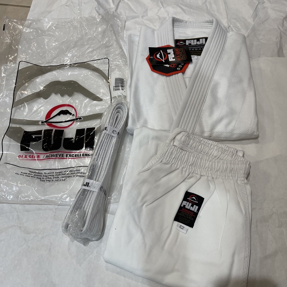New Fuji Sports Mens Brazilian Jiu Jitsu Gi Jiu-Jitsu BJJ White 7000- C2