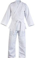 Judo Uniform Single Weave 550GM MMA Aikido Muay Thai Taekwond w/white Belt