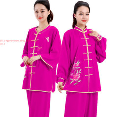 Women’s Cotton Linen Flower Tai Chi Uniform Suit Martial Arts Wing Chun Clothing