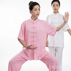 Summer Unisex Cotton Kung Fu Tai Chi Uniform Martial Arts Suit morning exercise