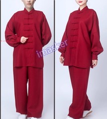Men Women Linen Tai Chi Uniforms Kung Fu Suit Martial Arts Wing Chun Clothes Set