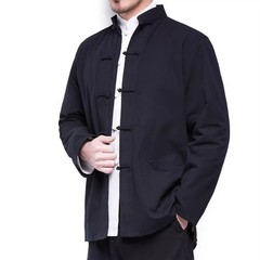 Mens Traditional Chinese Tang Suit Coat Tops Kung Fu Wingchun Uniform Sportswear