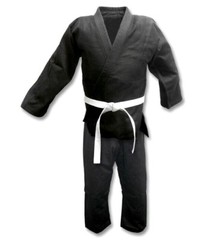 Martial Sports Single Weave Judo Uniform – Black – Free Belt – Free Shipping