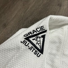 Gracie Jiu-Jitsu Gi Size A3 3/160 White Pearl Weave Cotton BJJ Jacket Belt