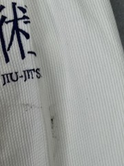Gracie Jiu-Jitsu Gi Jacket Kimono Top S Small White Mens 100% Cotton Jiu Jitsu