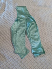 Satin Uniform, tai chi kung fu wing chun, top pants belt, green, short sleeve