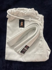 Kids Pants Size M0 and White Belt Size 000