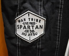 War Tribe SPARTAN LIVE FREE Jiu-Jitsu Set Jacket & Pants Black A1 martial arts