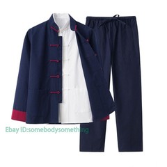 3 Pieces Cotton Tang Suit New Tai Chi Uniform Wing Chun Kung Fu Jacket and Pants