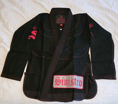 Sinistro Pearl Weave 450 GSM 100% Cotton BJJ jiu jitsu Gi Set Black
