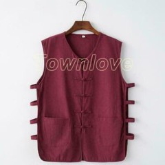Chinese Kung Fu Tai Chi Vest Sleeveless Garment Martial Arts Wingchun Uniform